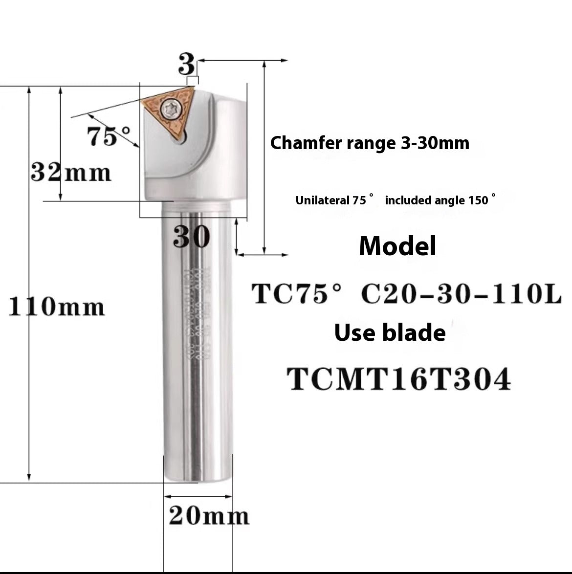 1144-Shedding type fixed-point chamfering cutter 30 degree 45 degree 60 degree chamfering cutter bar SSK/SSP/TCM/SSY/SSO/SSH Shandong Denso Pricision Tools Co.,Ltd.